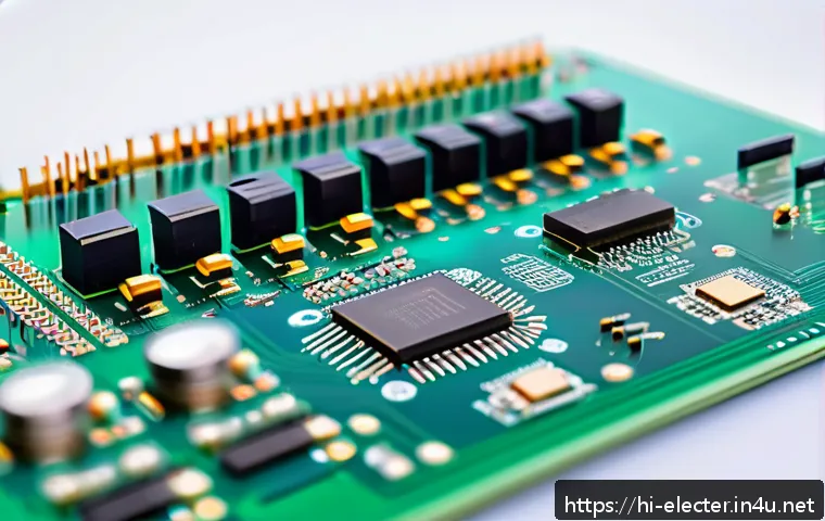 무선통신 회로 설계 - A high-tech wireless circuit design workspace featuring a detailed close-up of a printed circuit boa...